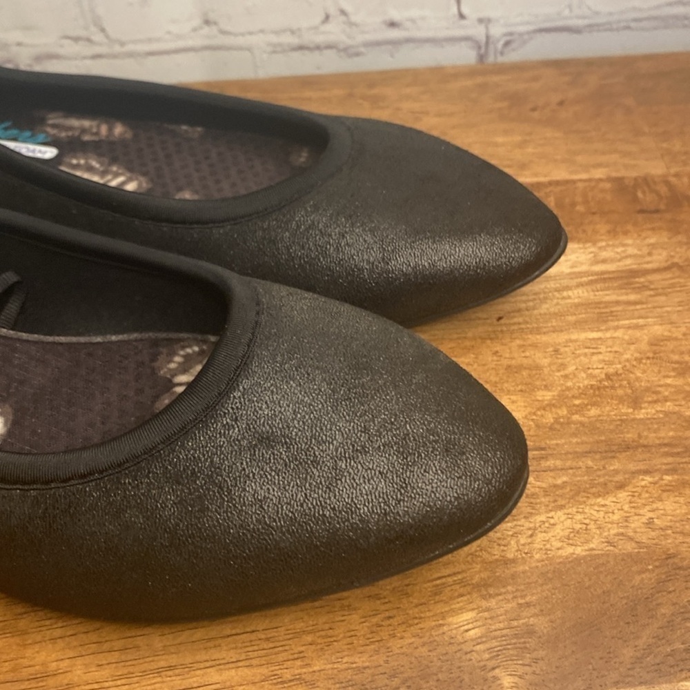 Skechers Black Ballet Flats Comfy Slip On Round Toe Fabric Shoes Size 10 - Picture 4 of 13